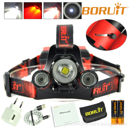 High Powerful Red Light CREE LED Headlamp / Zoom Headlight for Hunting